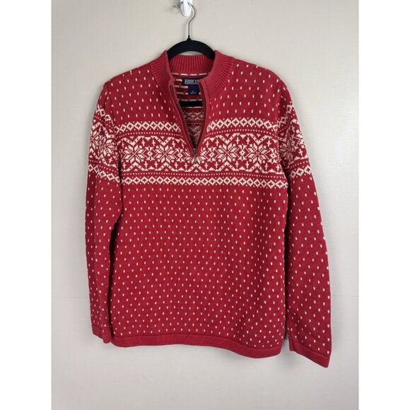 Vintage LL Bean Women XLarge 1/4 Zip Sweater Nordic Snow Apres Ski Cabin Cozy - Picture 3 of 9